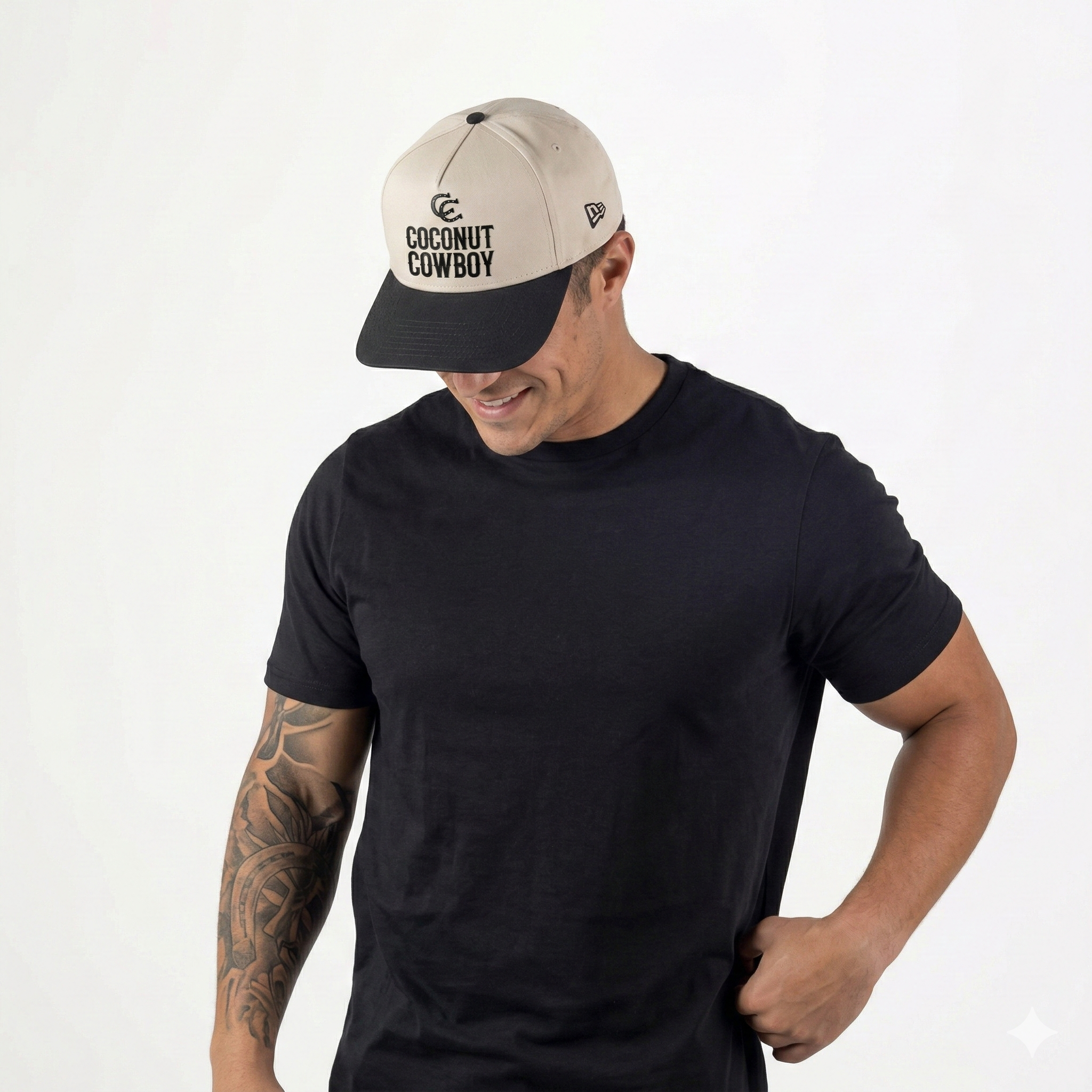 PRE-ORDER Coconut Cowboy Logo Curved 5 Panel Canvas Hat