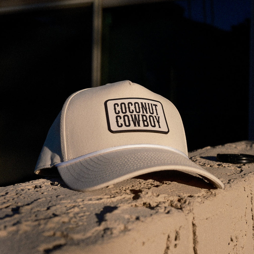 Coconut Cowboy Patch Curved 5 Panel Canvas Hat
