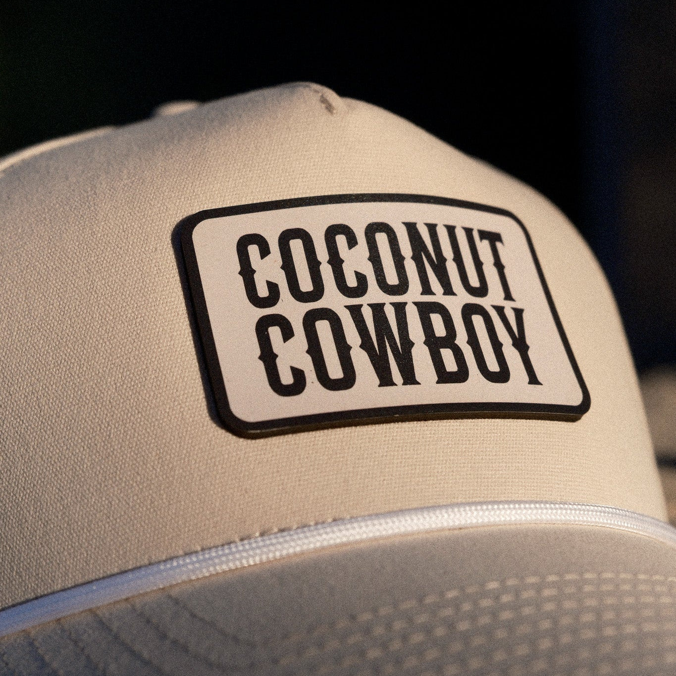 Coconut Cowboy Patch Curved 5 Panel Canvas Hat