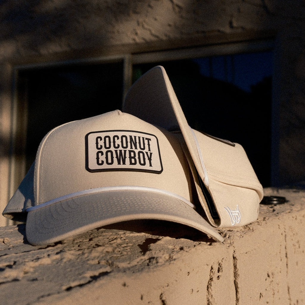 Coconut Cowboy Patch Curved 5 Panel Canvas Hat